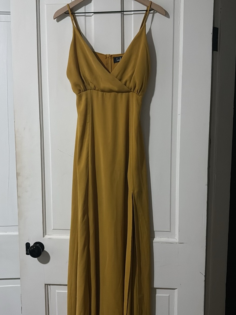 Lulu's Mustard Maxi Dress with Spaghetti Straps